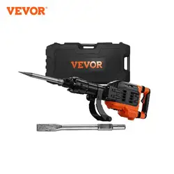 VEVOR Demolition Jack Hammer 3500W Concrete Breaker 2pcs Chisel w/ Gloves for Trenching 1900 BPM Heavy Duty Electric Jack Hammer