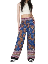 Women's Wide Leg Pants Loose Casual Comfortable Travel Ethnic Wear Bohemian Holiday Style