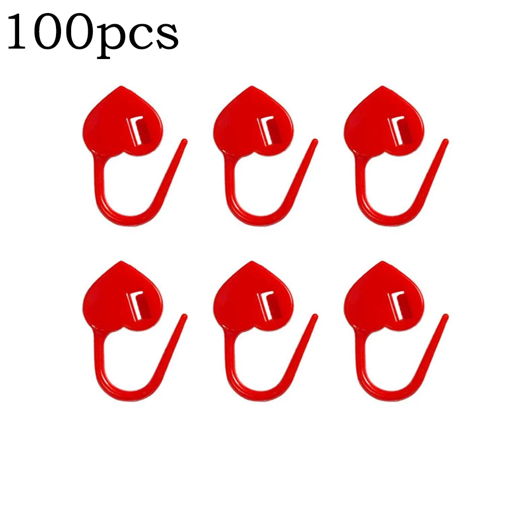 100PCS Plastic Locking Needle Stitch Holders Markers Clip for Crochet Knitting  Assorted Colors to Choose From