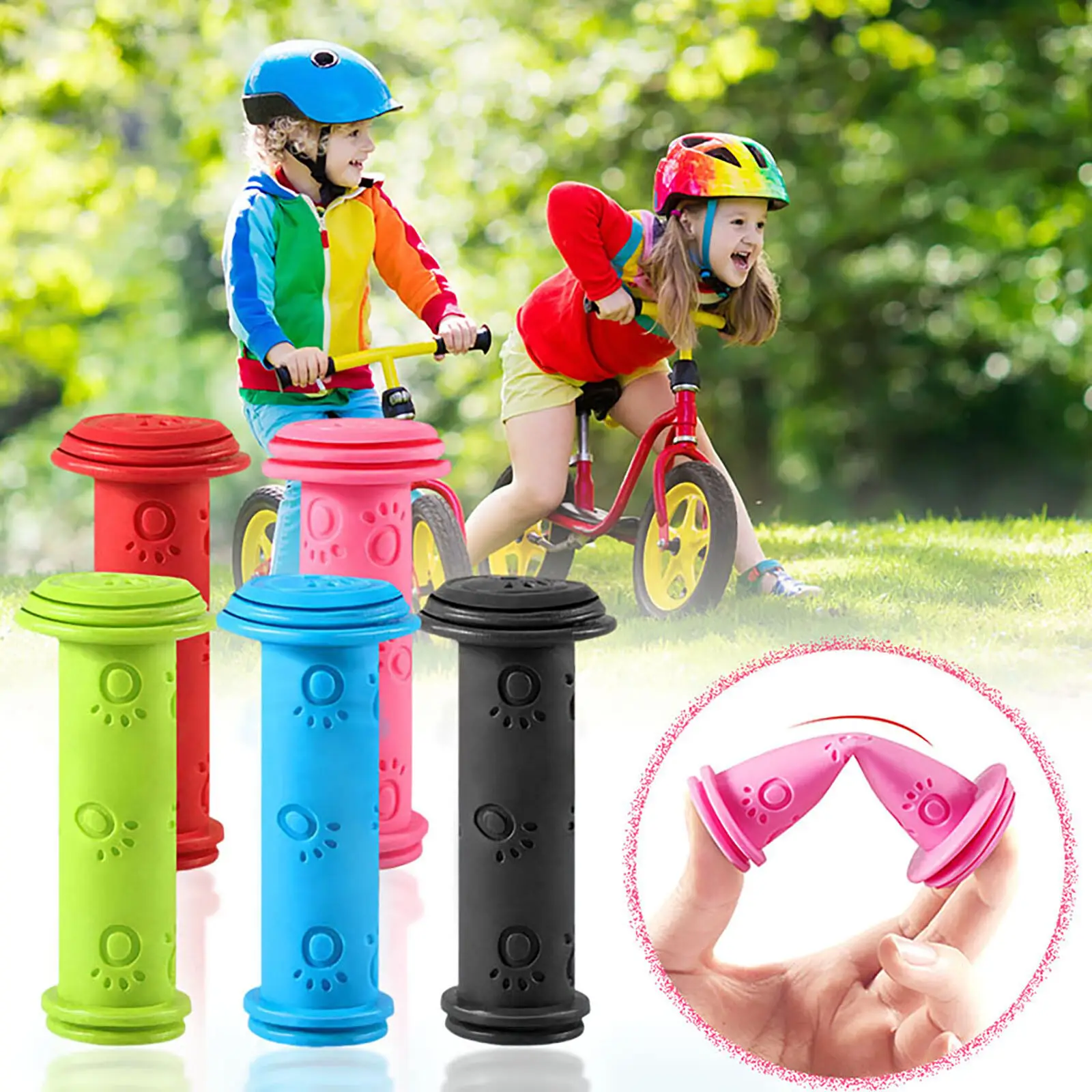 Bike Bar Grips Road Non-Slip Children Handlebar Bicycle Handle Kids Anti Skid Children'S Bikes Outdoor Sports Bike Safety