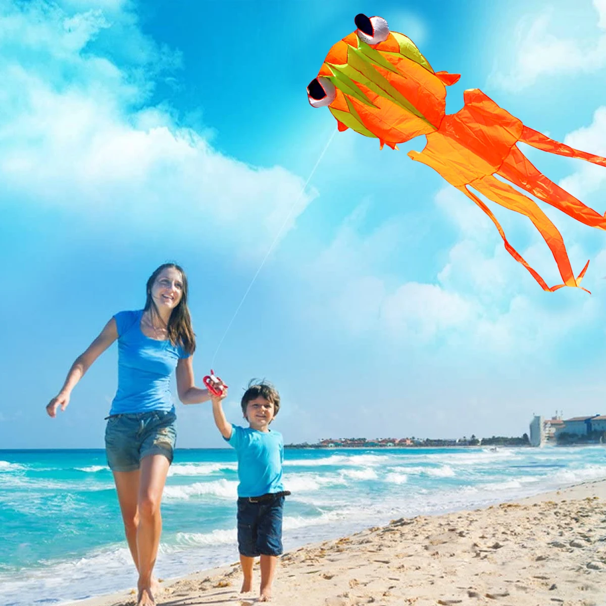 

Goldfish Cloth Kite Fun Animal Sports Flying Tool Large Size Outdoor Toys Kids Single Line Family Beach Park Activities