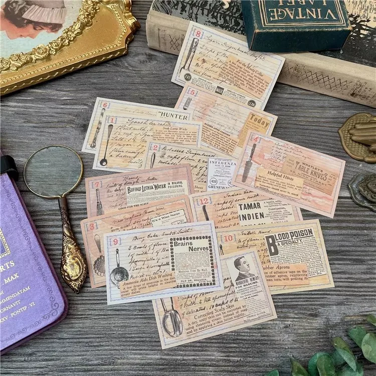 Vintage English Chapter Stickers TN Material DIY scrapbooking junk journal base collage happy plan gift decoration material