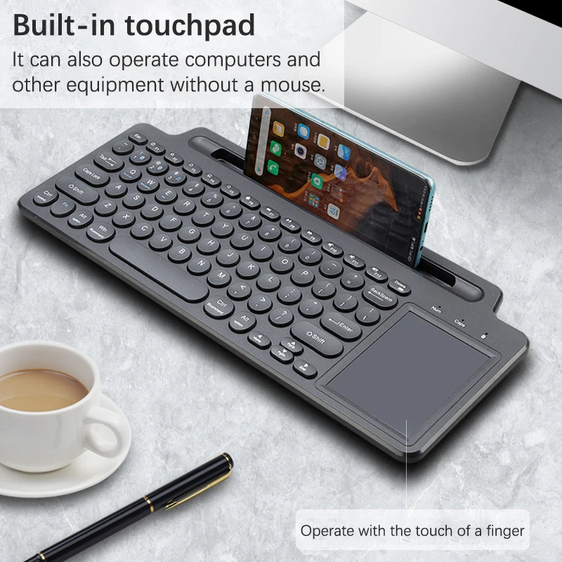 

2.4G Wireless Bluetooth-compatible Keyboard with Number Touchpad Mouse Card Slot Numeric Keypad for IOS/Android Desktop Laptop