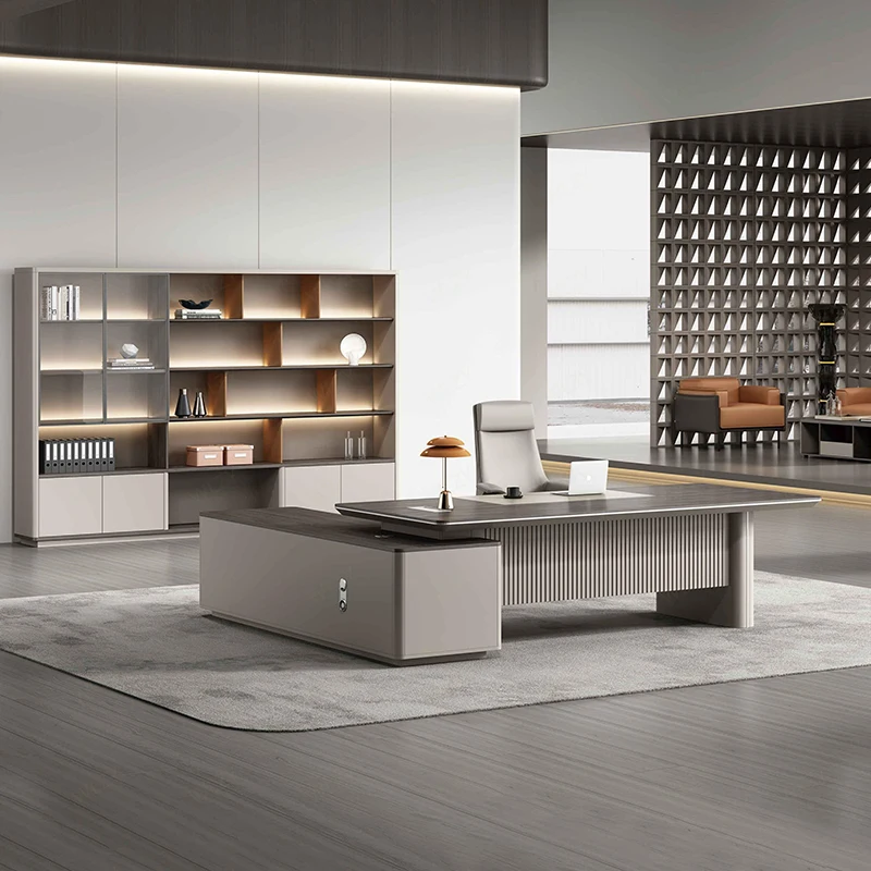 Modern Luxury Convertible L-shape Wooden Executive Office Desk Commercial Furniture