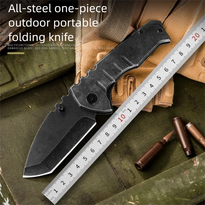 Folding knife D2 steel stone washing outdoor portable folding knife camping adventure spot supply folding knife