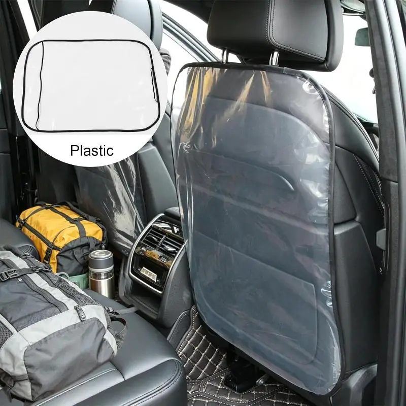 Car Seat Back Kick Mats With Clear Scratch Proof Auto Stain-Resistant Protector Mat For Family Cars With Kids Long Road Trips