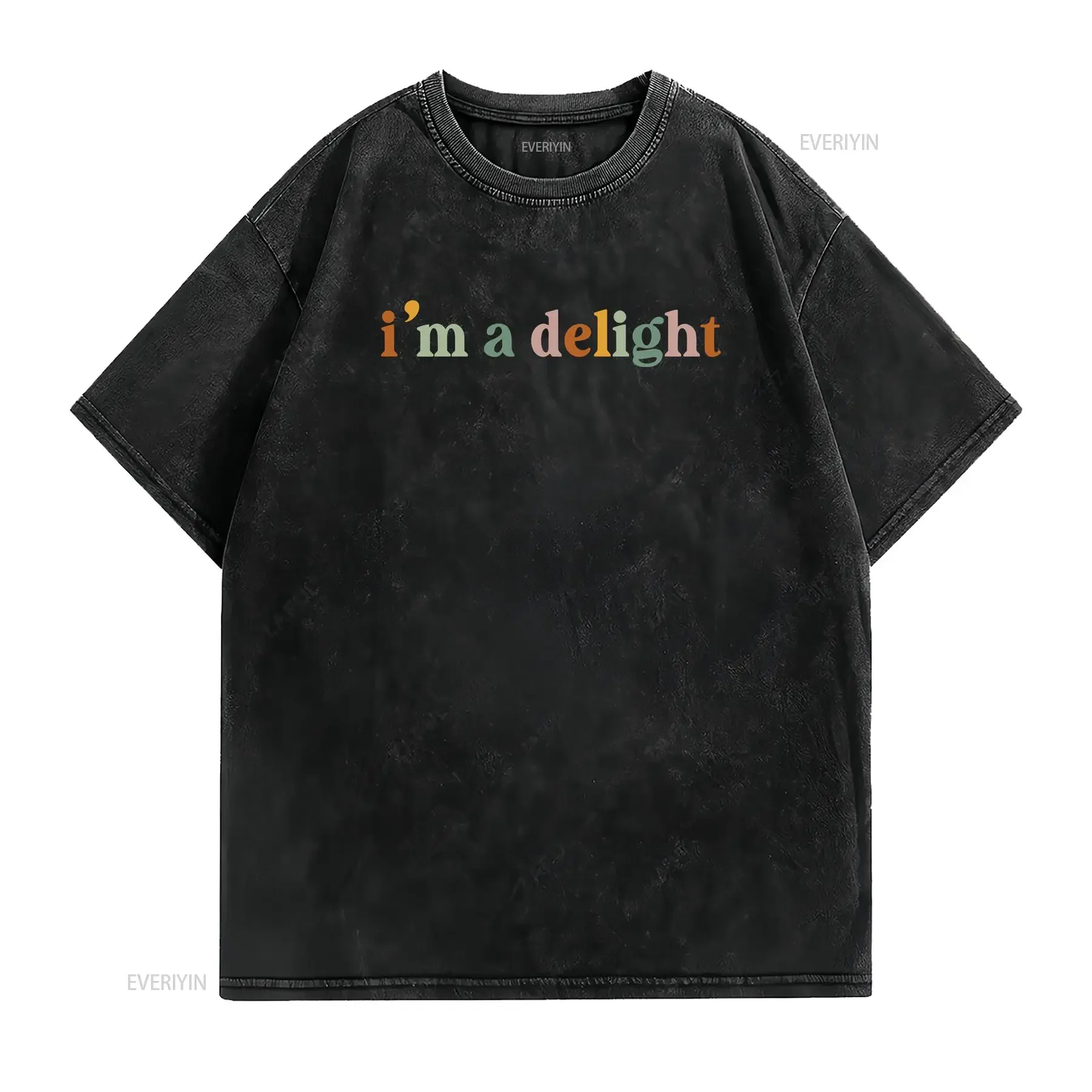 I'm A Delight SweaT T Shirt for Women Funny Womens Sarcastic Attitude ladies shirts vintage Washed Top For Everyday Wear
