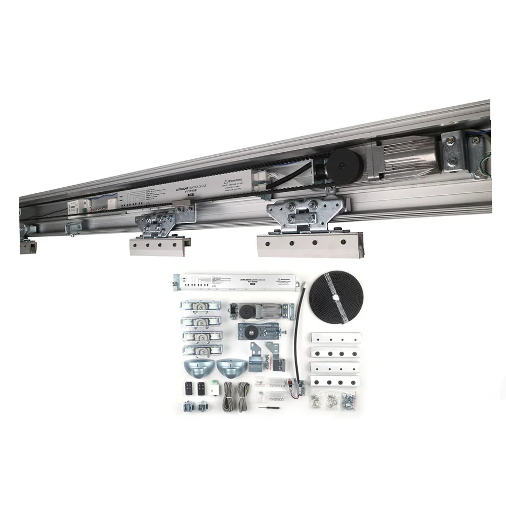 Remote Automatic Sliding Door Systems DC24V Glass Sliding Door Opener Automatic Max Weight 120kg*2 Leaves