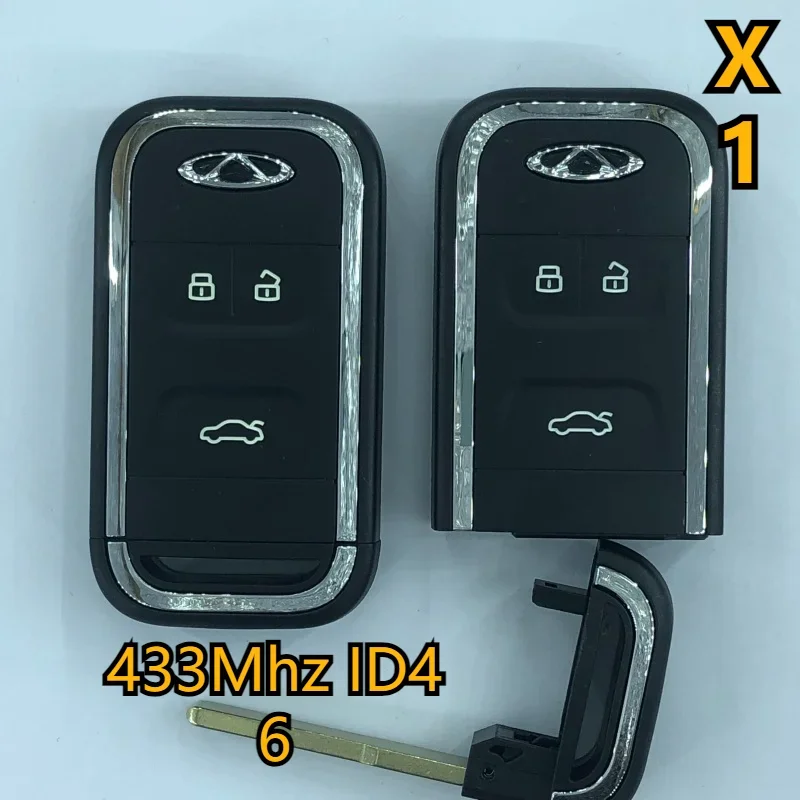 

keyless remote fob 434Mhz ID46 Chip for Chery Tiggo 5 Tiggo 7 Tiggo 8 Arrizo 5 6 7 Smart Intelligent car key 3button