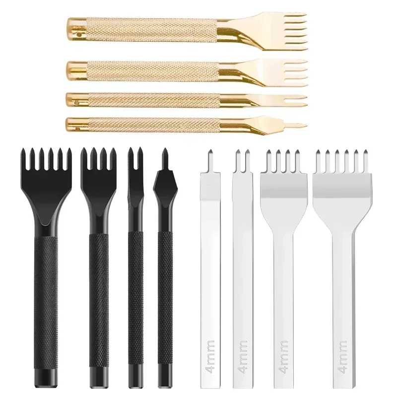 

Fenrry 3/4/5/6mm Spacing Punch Set for Leather Hole Punches Tool Lacing Stitching Sewing DIY Leather Craft Tools 1/2/4/6 Prong