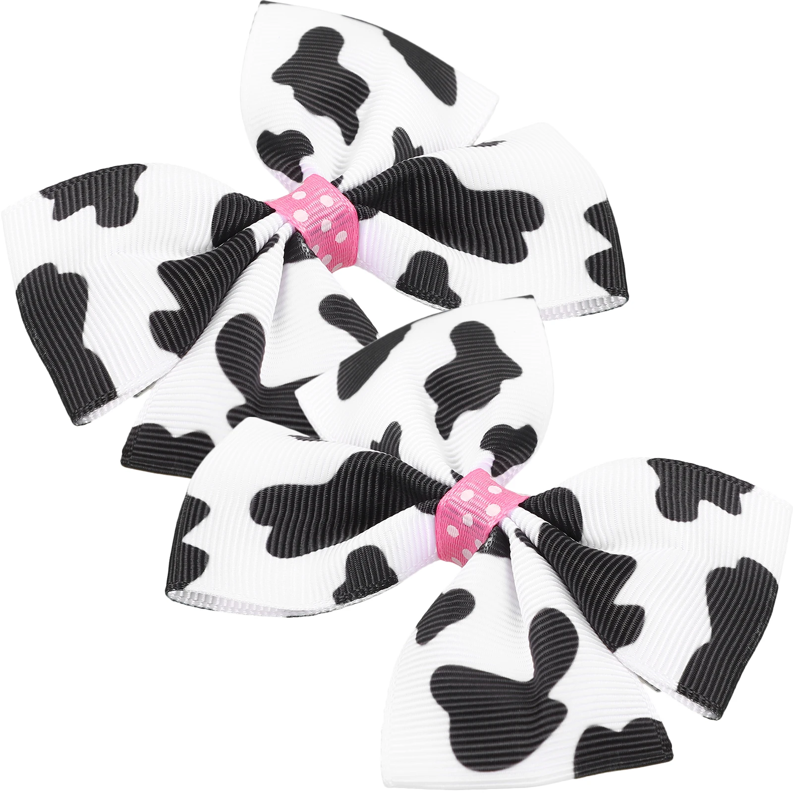

2 Pcs Cow Bow Hairpin Big Bowknot Clip Accessories for Haie Clips Fabric Cowgirls