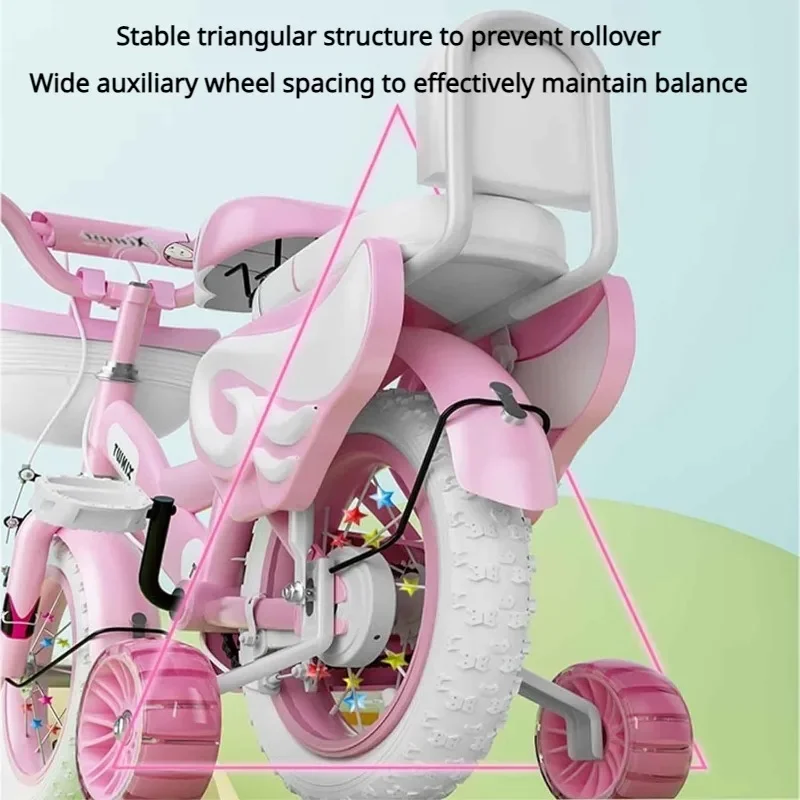 Folding Kids Bike for Boys Girls Foldable Toddler Bicycles with Flashing Lights Training Wheels Dual Brakes 12/14/16/18/20 Inch