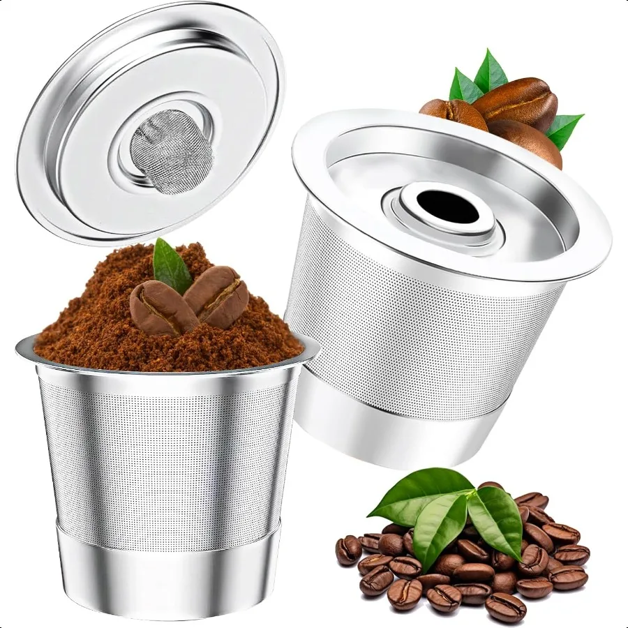 

2 Pack Reusable K Cups for Keurig Coffee Pods Stainl Steel Refillable K Cups for Keurig 1.0 Reusable Coffee Pods Mental EcoFrie