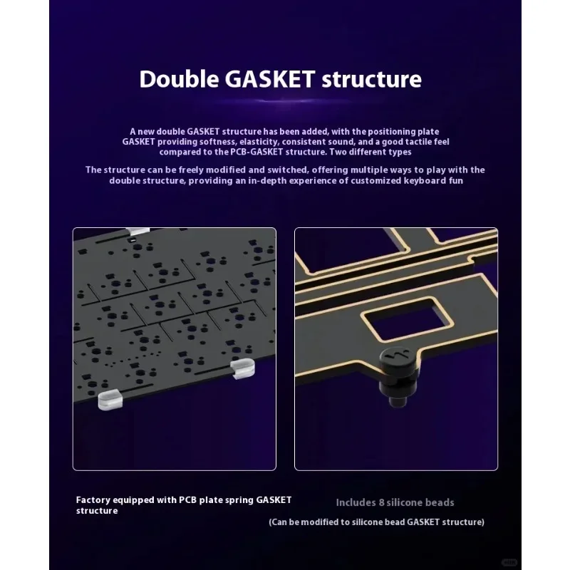 

WEIKAV NUT65 Mechanical Keyboard Kit Tri Mode Wireless Keyboard Aluminium Alloy Gasket RGB QMK/VIA Keyboard 5 PC Accessories