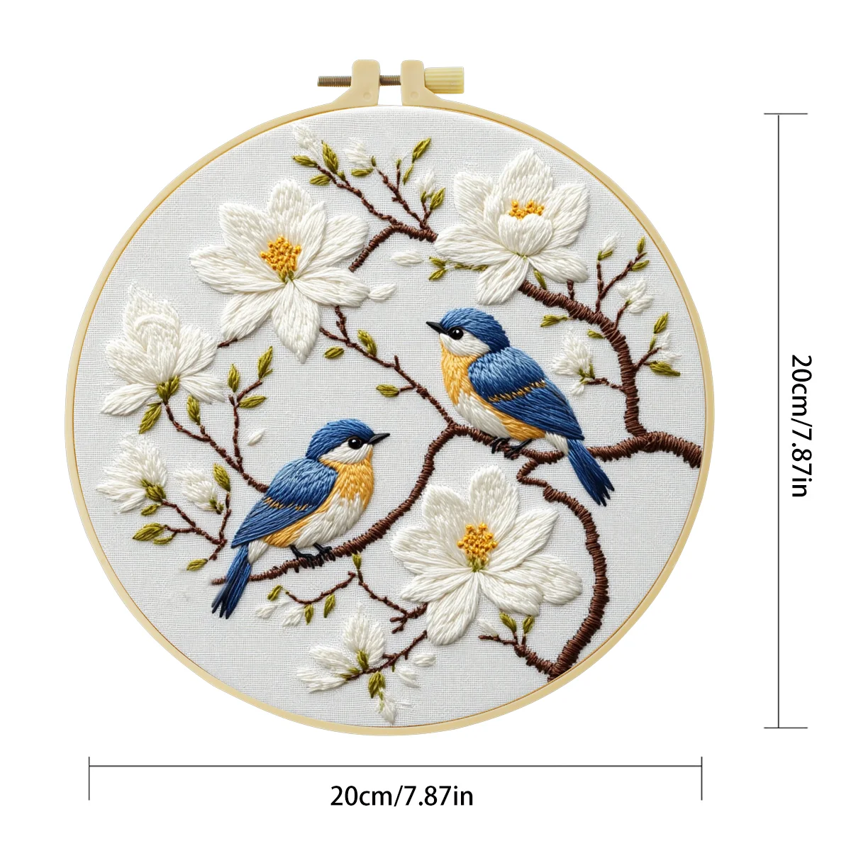 1 Stück 20X20CM/15X15CM 7,87/6,3 Zoll Das kleine Vogeltaschen-Stickerei-Starter-Kit DIY-Kit DIY-Stickerei-Set Handarbeiten Nähkunst – Detail 5