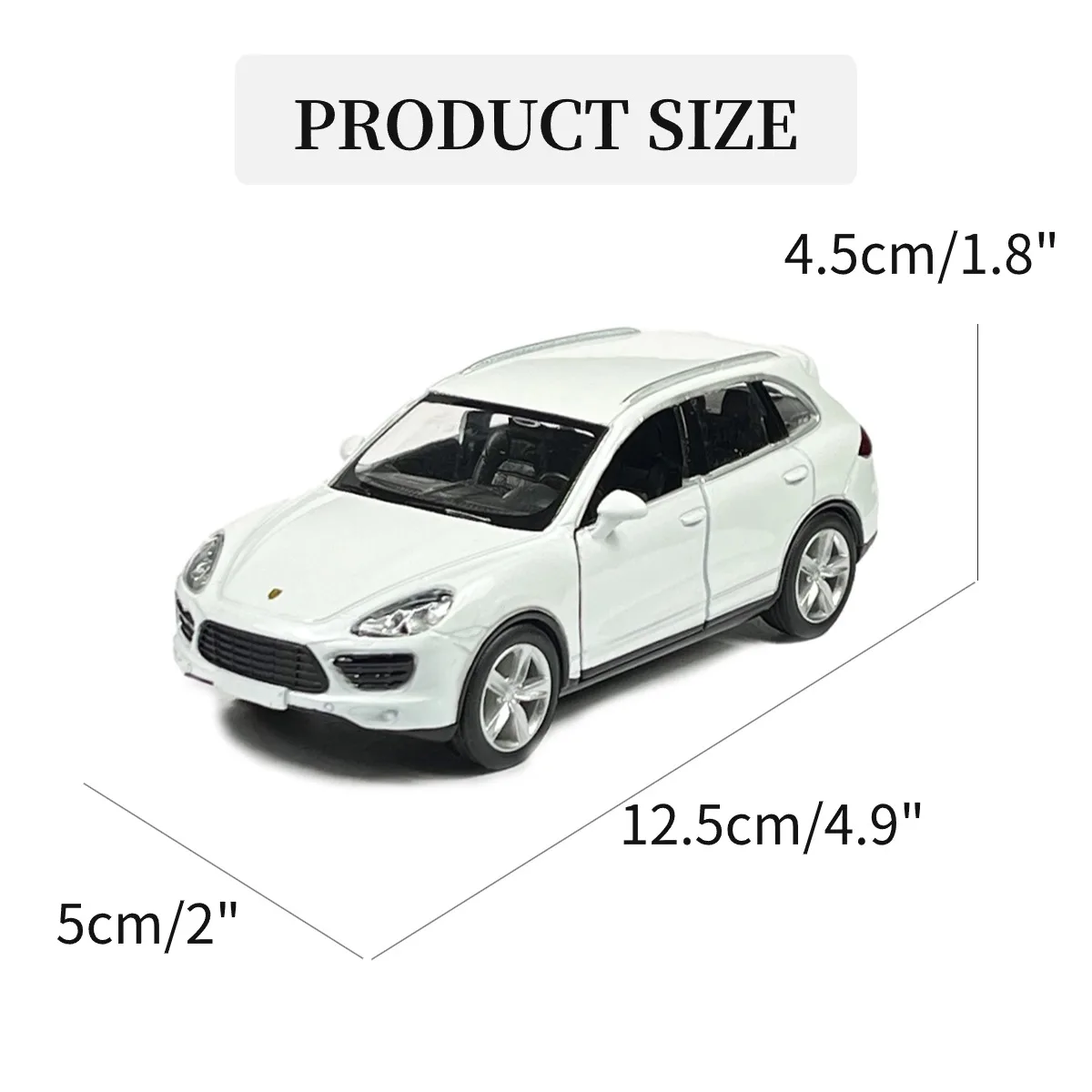 1:36 Pullback Car Model Replica Porsche Cayenne Turbo Scale Metal Diecast Miniature Art Collection Xmas Gift Boy Friend Toy