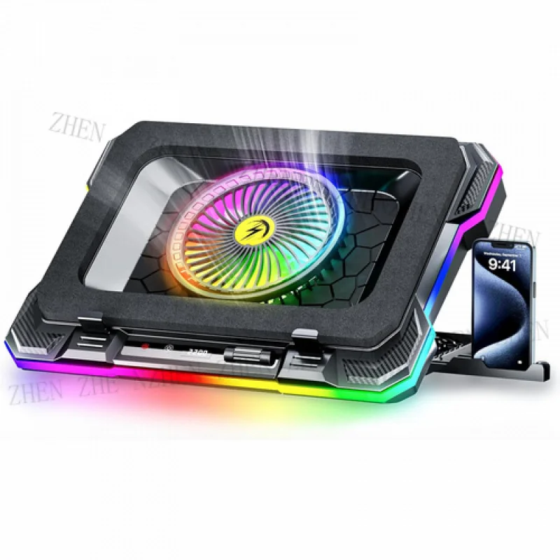 

Y RGB Gaming Laptop Cooling Pad with 5.5" Turbo Fan, Rapid Cooling for 15.6-19.3"