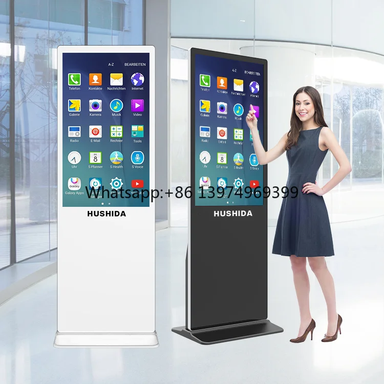 HUSHIDA 43 50 55 65 Inch Smart Interactive Touch Screen Monitor Kiosk for Digital Signages and Displays