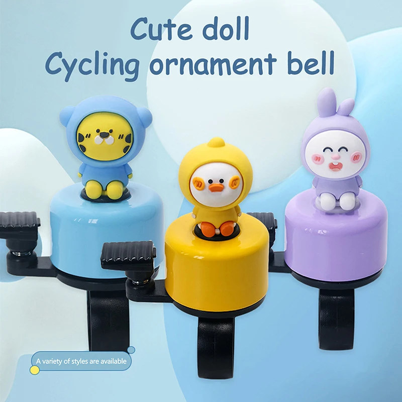 Sino de bicicleta infantil de desenho animado, alto som, criativo, equilíbrio, mountain bike, guidão de carro, buzina, carrinho alto, acessório de decoração