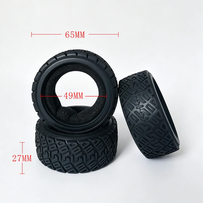 4pcs 65MM High Grip Tires 1/10 On-Road Car Soft Tires Hot Melt Tire RV tires For HSP Tamiya HPI Kyosho 94123 94122 TT02 FW06