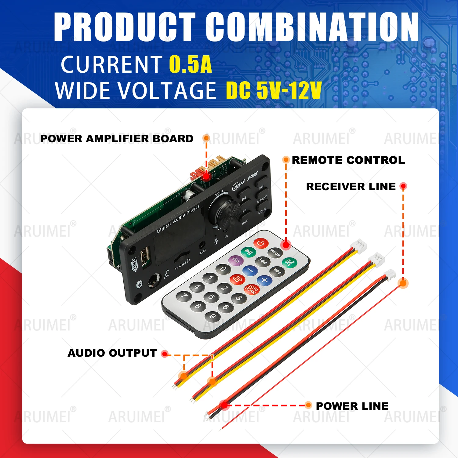 DC 5V 12V Bluetooth 5.0 MP3 WMA WAV APE Decoder Board handsfree Car Audio Microfoon USB TF FM Radio Mp3 Muziekspeler Luidspreker