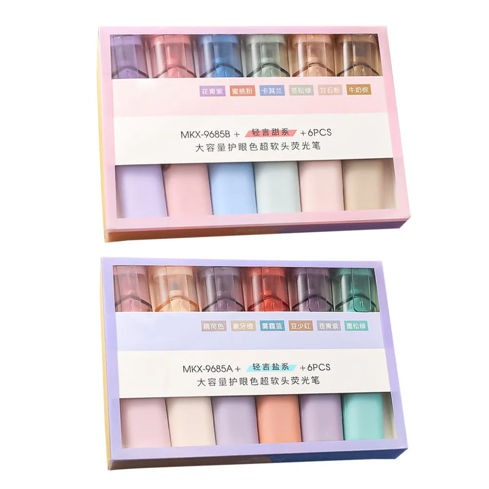 12Pcs Ergonomic Highlighters for Eye Protection Smooth Pigments Leak-Proof Odorless Compact Design Students Office