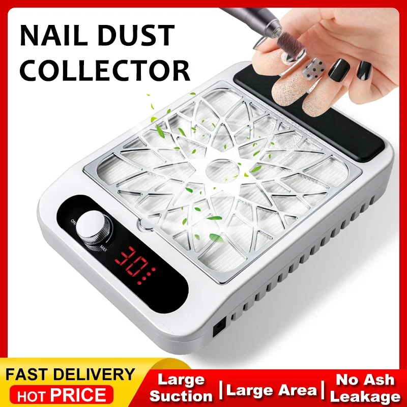 

Powerful Nail Dust Vacuum Collector Professional Nail Dust Extractor With Reusable Filter Manicure Equipment Adjustable Speed