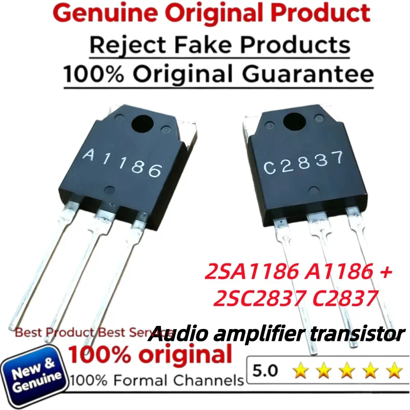 2-5-10Pairs 100% New Original 2SA1186 A1186 + 2SC2837 C2837 Electronic Components Audio Amplifier Transistor In Stock TO-3P