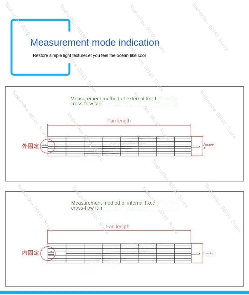 Air Conditioner Internal Unit Wind Wheel Crossflow Fan Fan Blade Accessories Plastic Roller Suitable for Grid/Limei Ox