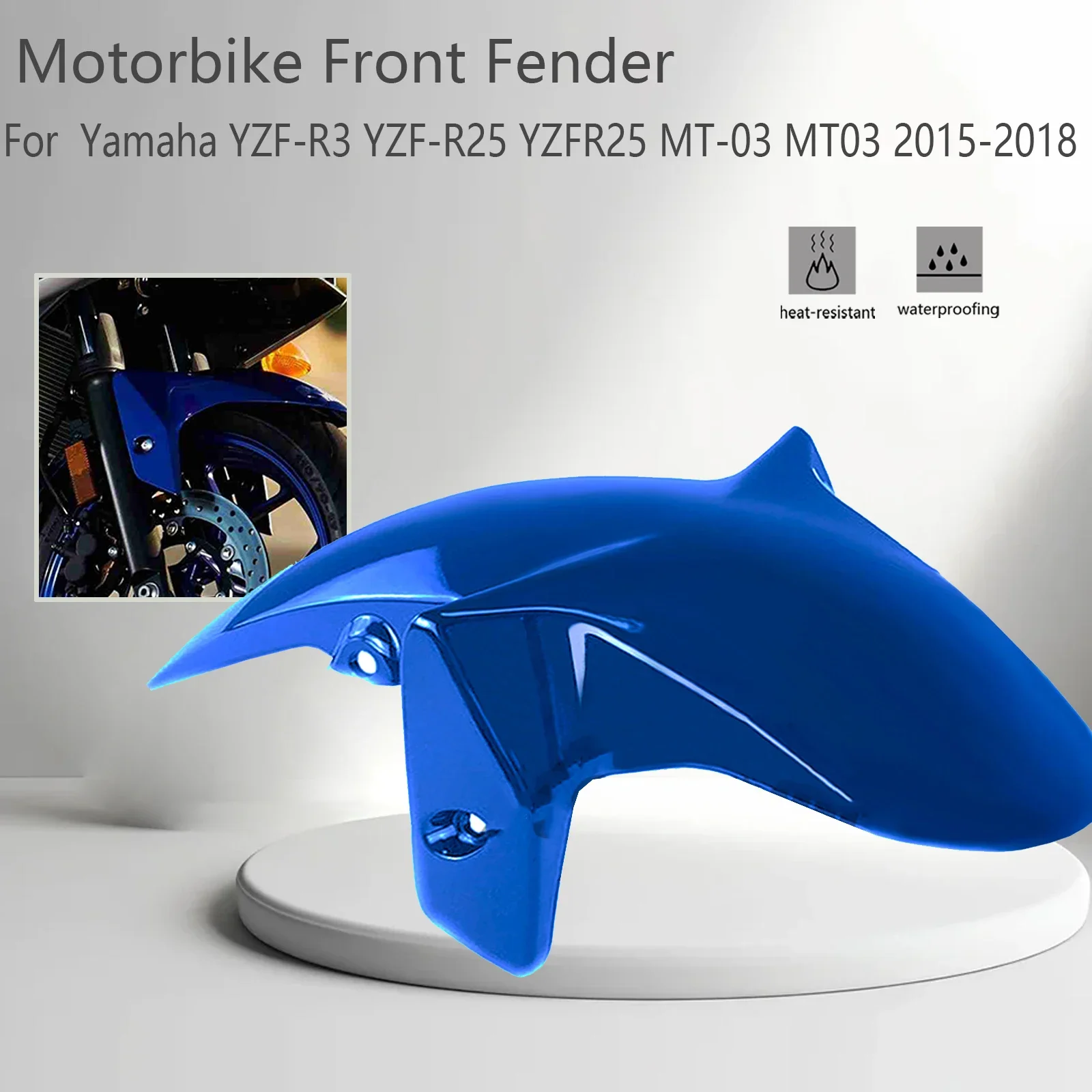 

Motorcycle Front Fender Hugger Flap Splash Guard For Yamaha YZF-R3 YZF-R25 YZFR25 MT-03 MT03 2015-2018 ASB Carbon Paint Fairing
