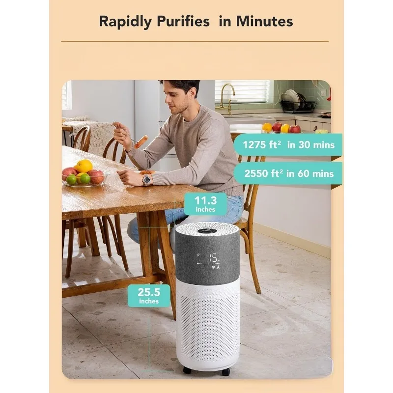 Hot Selling Air Purifier for Large Rooms inThe HomeUp To 2550 Square Feet Removes Dust Allergens Suitable for Asthma and Allergy