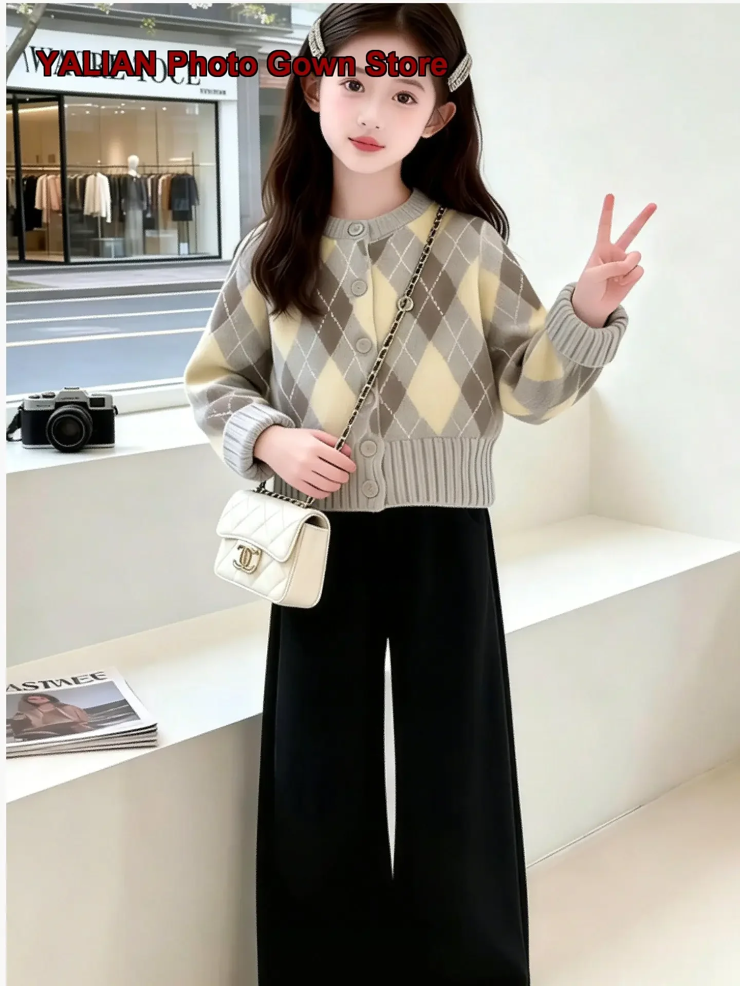 Girls Autumn Knit Cardigan Kids Autumn Long Sleeves Thin Breathable Off Shoulder Tops Older Kids