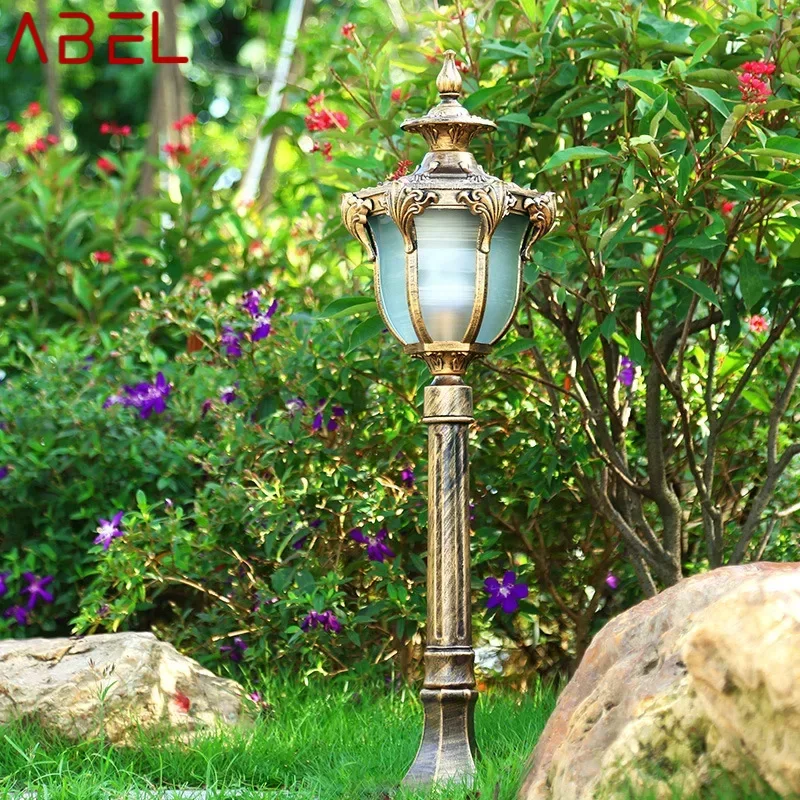 ABEL-luz LED de bronce para césped para exteriores, lámpara Retro para jardín, resistente al agua IP65, decoración del hogar para patio, Villa, accesorio