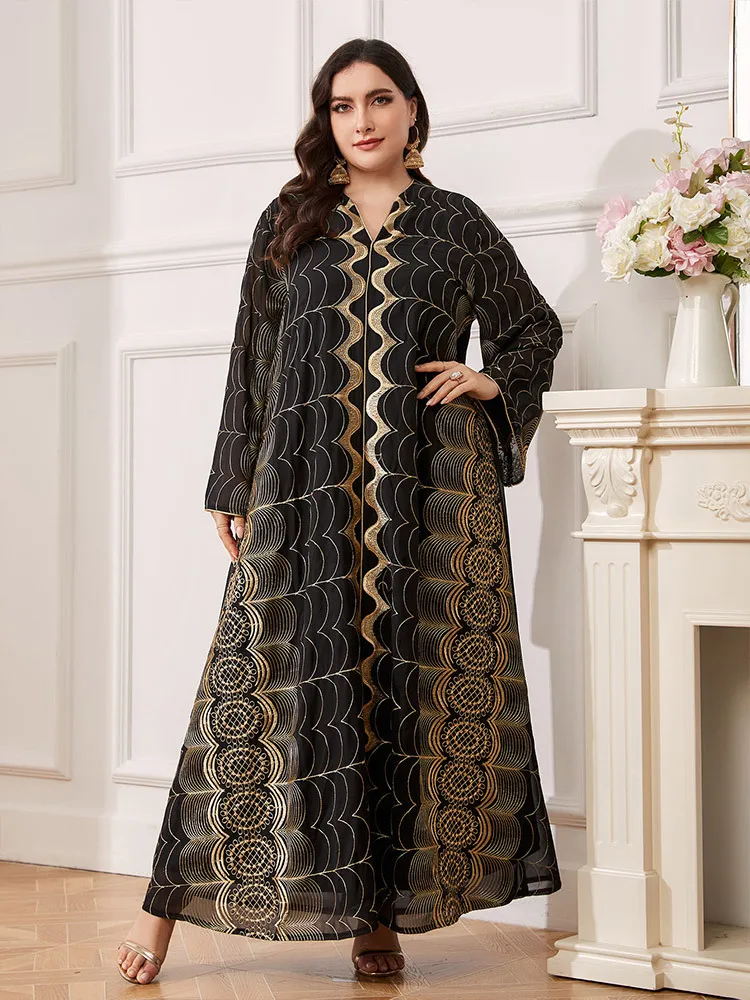 

Kaftan Women Muslim Chiffon Dress Dubai Turkey Embroidery Abaya Saudi Arabic Robe Ramadan Islam Jalabiya African Morocco Gown