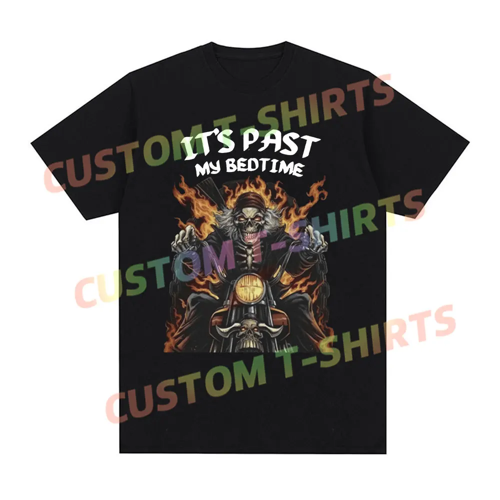 

Funny It's Past My Bedtime Skeleton Meme T-shirt Men Cotton Short Sleeve T Shirt Fashion Casual Vintage Cozy Oversized T-shirts