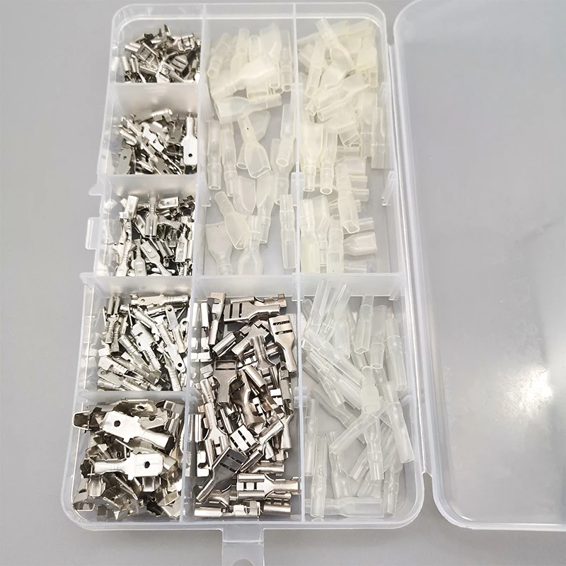 270pcs Car Male+Female Spade Crimp Terminal Connector Kit 2.8mm 4.8mm 6.3mm