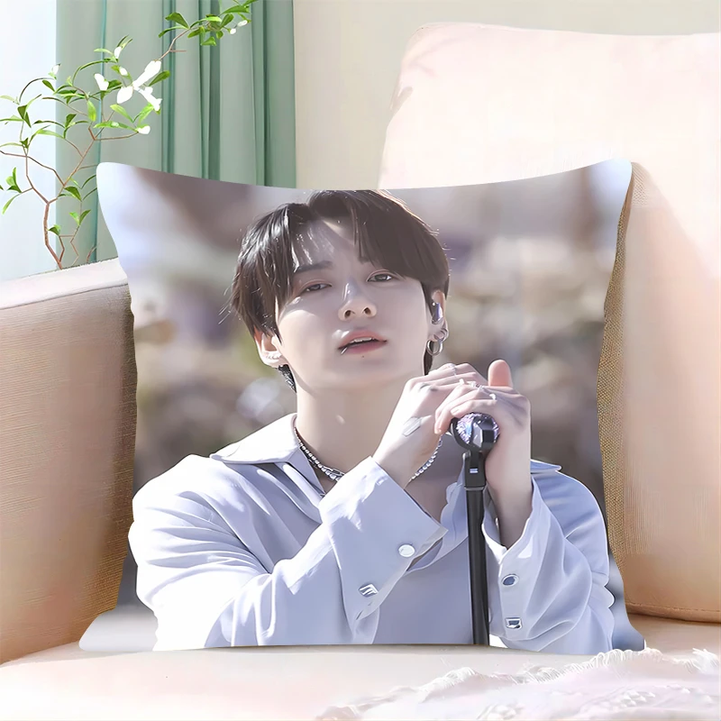 Luxury Pillow Cover iving room car restaurant deck chair Dakimakura J-Jung Kooks Throw Pillows Square Home decor Pillowcase