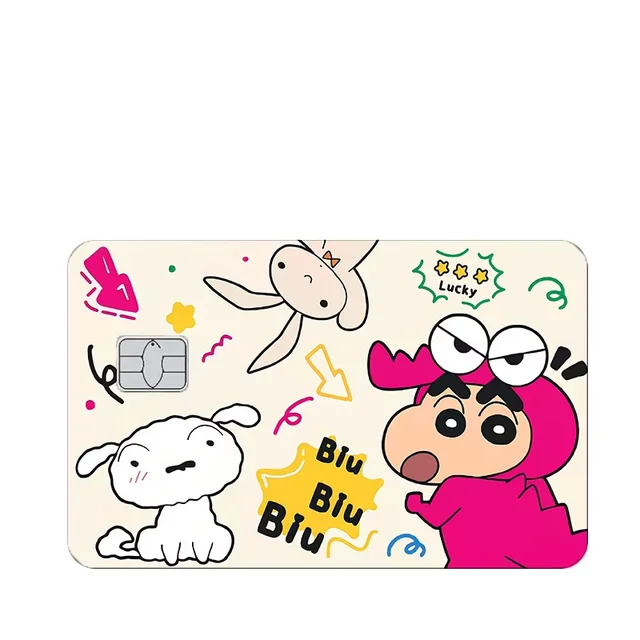 Figurka Anime Kawaii Naklejka Pokerowa Folia Ochronna na Kartę Kredytową Karty Bankomatowej Wodoodporne Naklejki z Kreskówkami Mały Chip