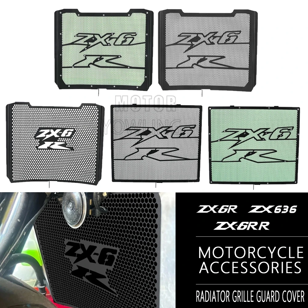 

Radiator Guard For Kawasaki ZX6R NINJA ZX 6R ZX-6R Performance ZX636 / KTR 2009-2024 2025 Radiator Grille Guards Cover Protector
