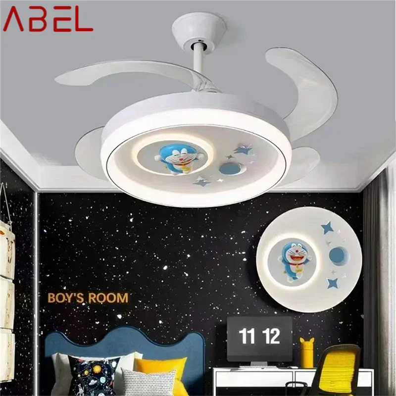 ABEL Nordic Children Stealth Fan Light LED Modern Living room Restaurant Bedroom Ceiling Fan Light Remote Electric Fan Light