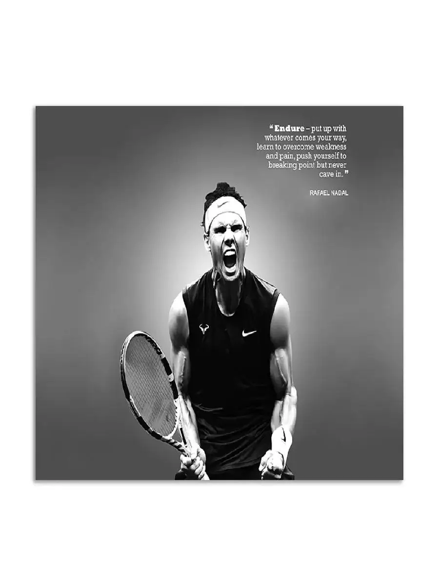 Roger Federer Canvas Poster  Motivational Sports Quote Wall Art for Living Room  Home Decor