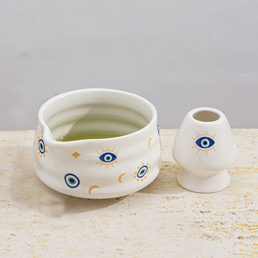 

2pcs Ceramic Matcha set, Middle Eastern-style ceramic matcha beginner's set, suitable for matcha lattes and festival gifts