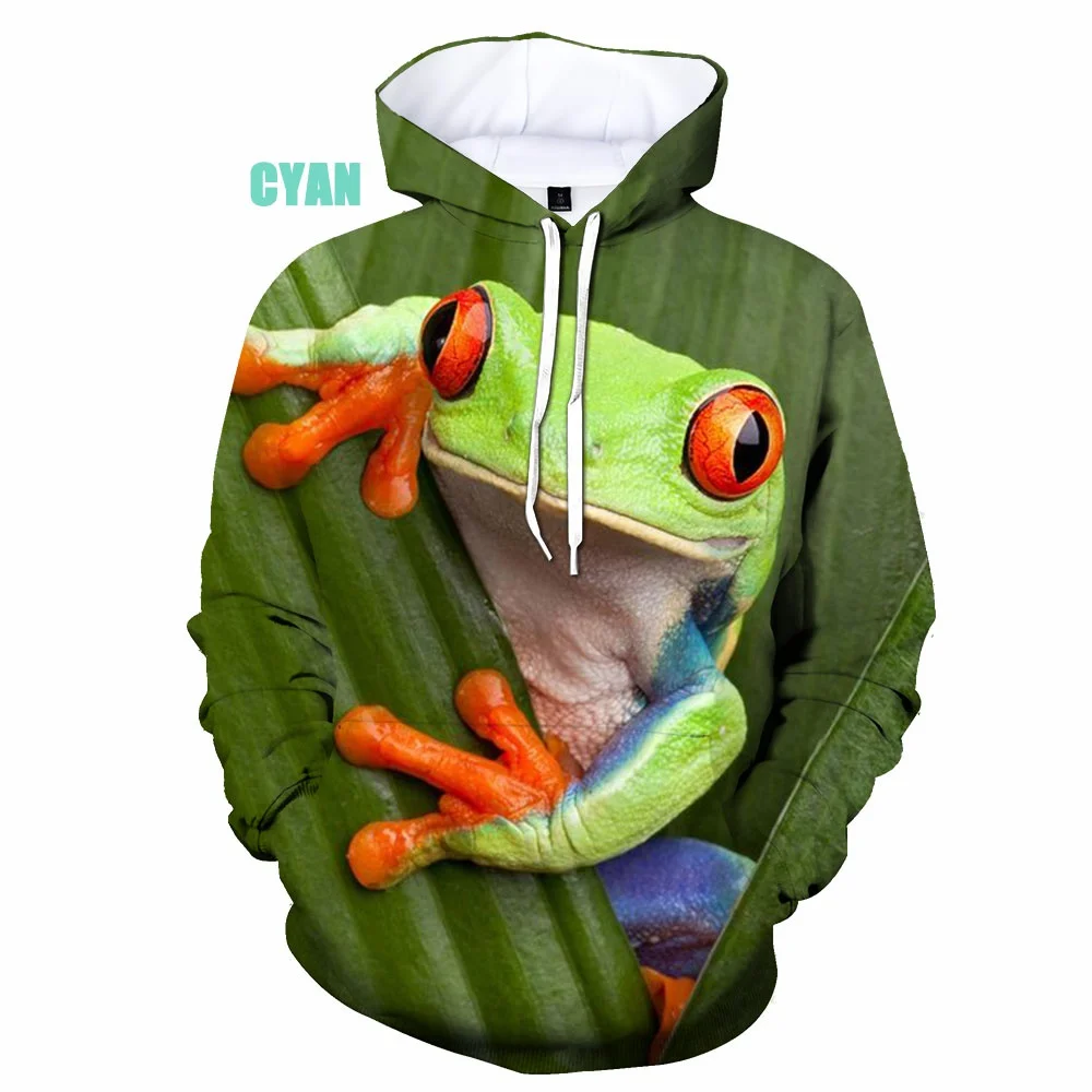 New Fashion Men Women Hot Sale funny animal hoodies 3D Print frog casual Hooded Pullover