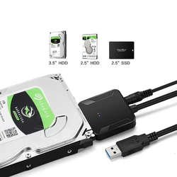 Sata To USB 3.0 Adapter USB SATA Cable UP To 6 Gbps Support 2.5 or  3.5Inch External SSD HDD 22 Pin SATA3 Hard Drive Cable