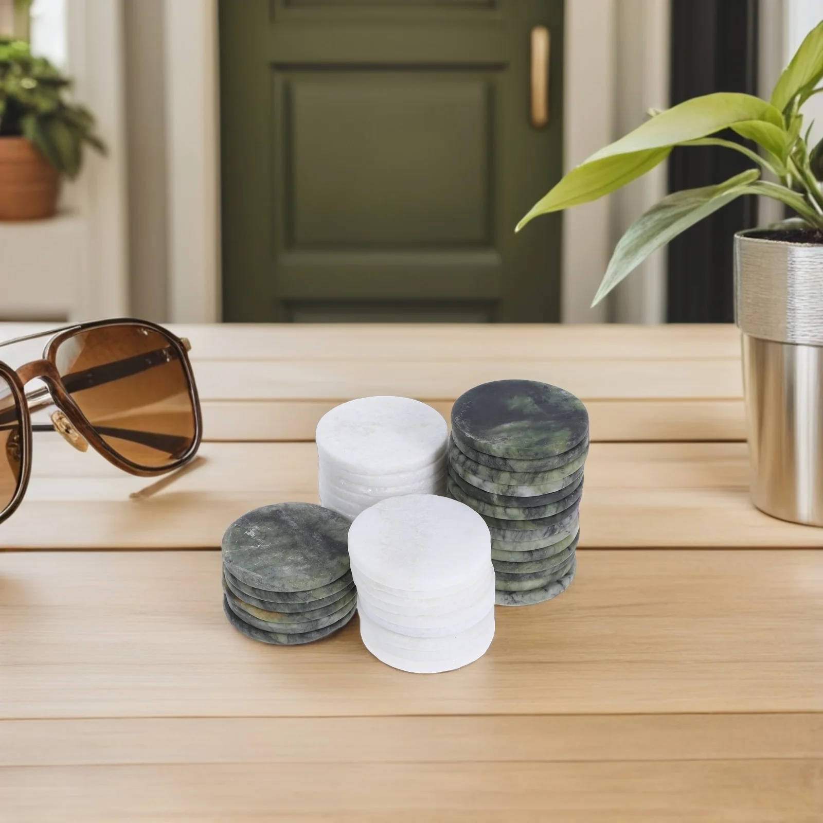 40 قطعة من أحجار الطفر المسطحة الطبيعية الصخور المائية لعبة الشاطئ وحمام السباحة في الهواء الطلق مشروع الحرف اليدوية ألعاب الشاطئ نهر روك #4