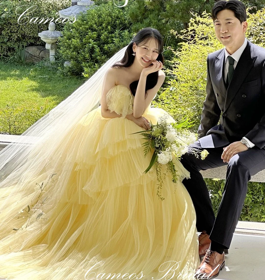 SONDR Korea Sweetheart Evening Dress Customized Formal Prom Dress A-Line Tulle Tiered  웨딩드레스 Occasion Party Evening Gown