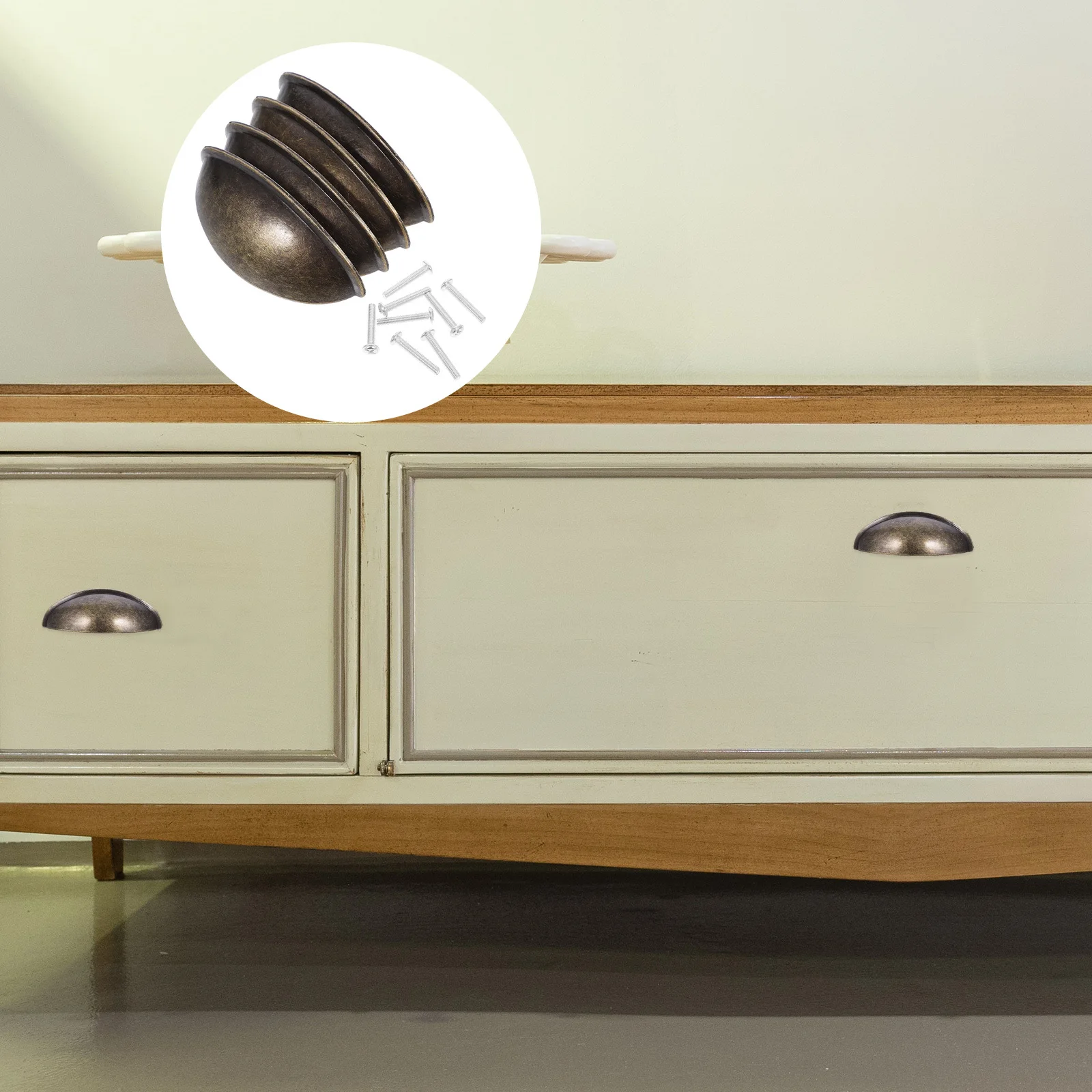 

4Pcs Retro Drawer Knob Set Heavy Duty Zinc Alloy Cupboard Pulls for Cabinet Doors Furniture Decoration Smooth Installation