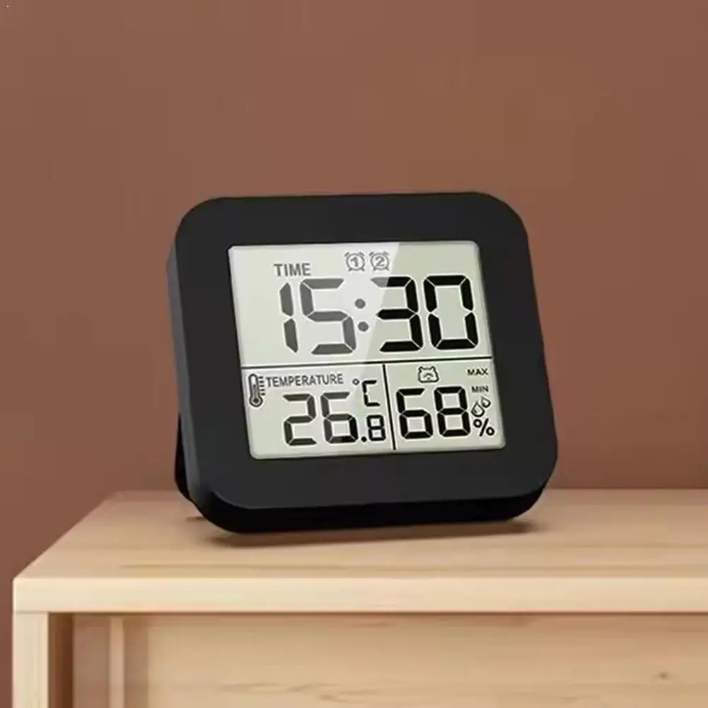 Digital Bathroom Wall Clock Shower Timer Waterproof For Water Spray LCD Screen Watch Temperature Humidity Clock For Shower Room
