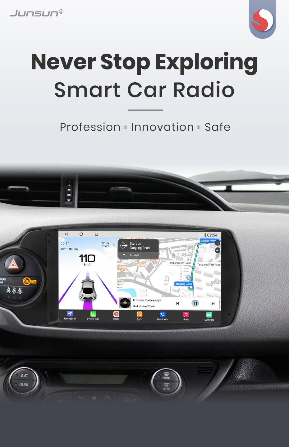 Junsun Qualcomm 8-Kern 360 ° Optionale Kamera, CarPlay, Android Auto Autoradio für Toyota Yaris 2012-2017, 2-DIN-Systeme, Stereo, GPS, SWC, Bluetooth, FM, RDS, DSP, IPS-Bildschirm, intelligente Fahrzeugsysteme, KI-Sprachsteuerung, 4G, WLAN, 8-Kern-Prozessor, Plug&Play-Headunit – Detail 4