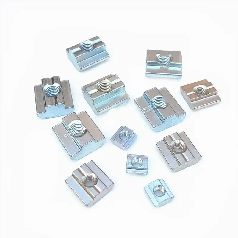 Slot T-Nuts M3 M4 M5 M6 M8 T Block Square nuts T-Track Sliding Hammer Nut for fastener 2020 3030 4040 4545 aluminum profile